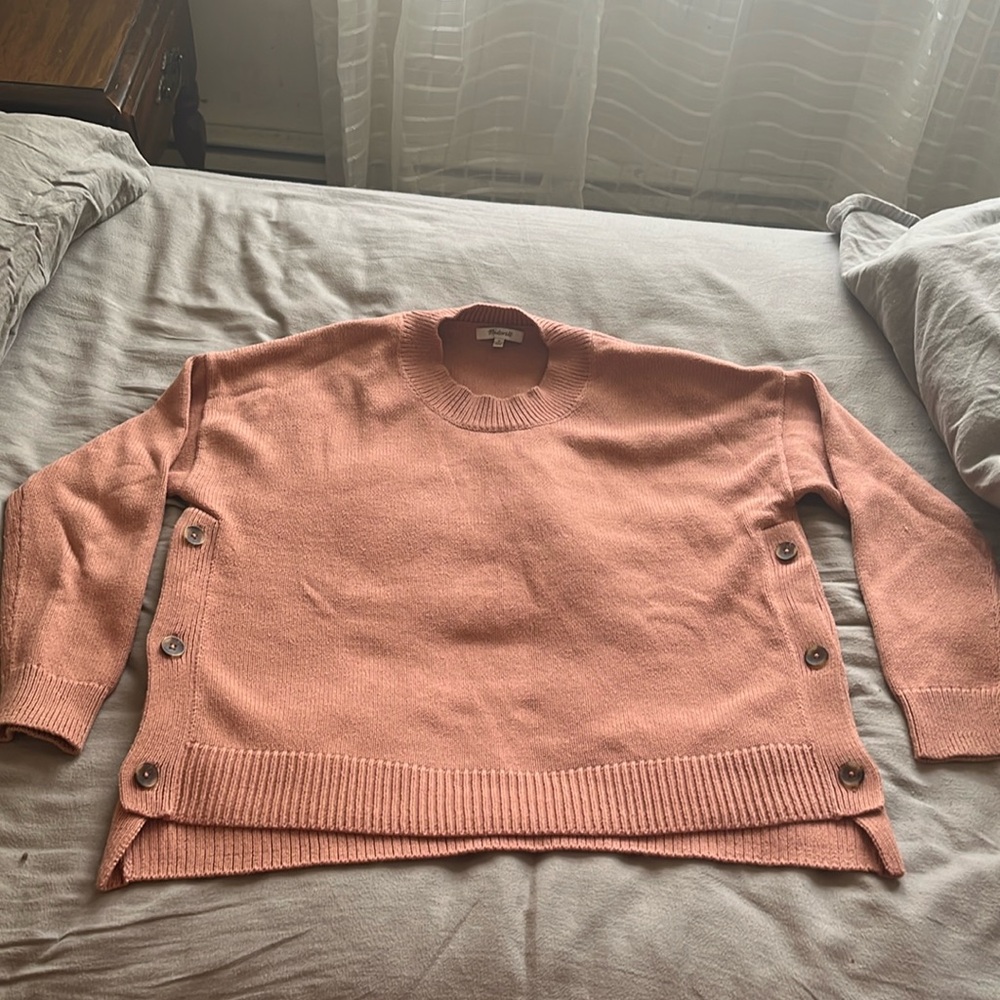 COPY - Madewell Brownstone Side-Button Sweater in Dusty Clay Size M